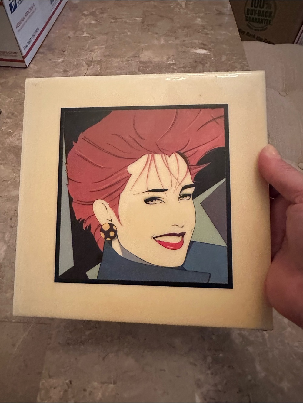 Patrick Nagel Vintage Retro 1980’s Numbered Art Print Tile 8 x 8